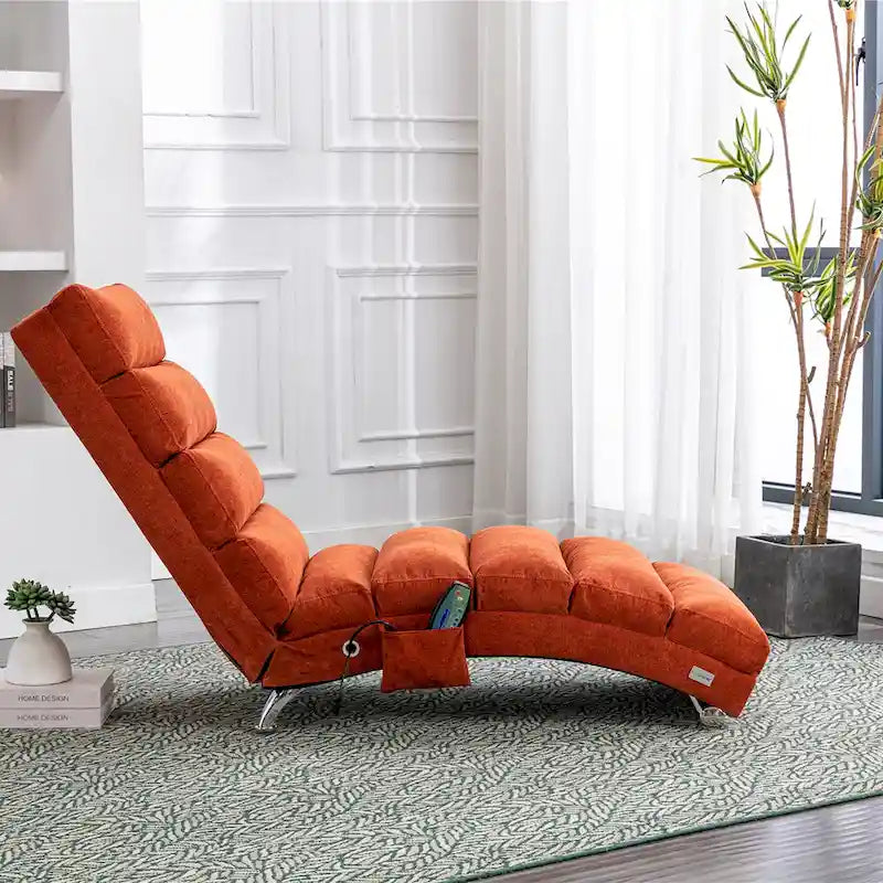 Chaise longue da massaggio in lino per interni