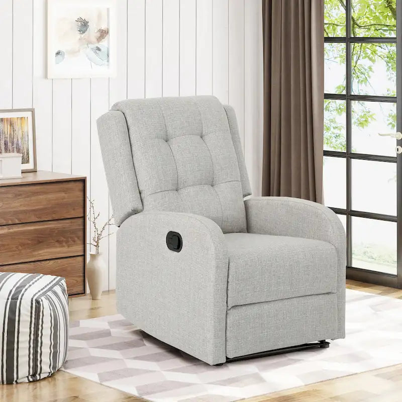 24.75 Wide Manual Standard Recliner, Cozy Recliner for Living Room, Bedroom, Beige