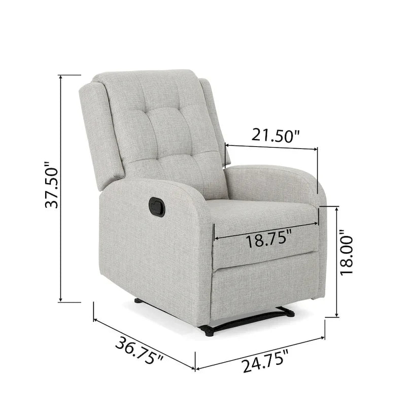 24.75 Wide Manual Standard Recliner, Cozy Recliner for Living Room, Bedroom, Beige
