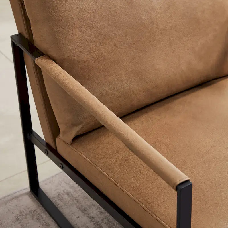 Faux Leather Accent Arm Chair