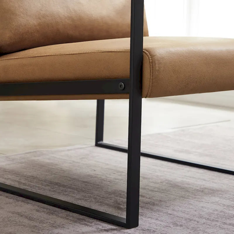Faux Leather Accent Arm Chair