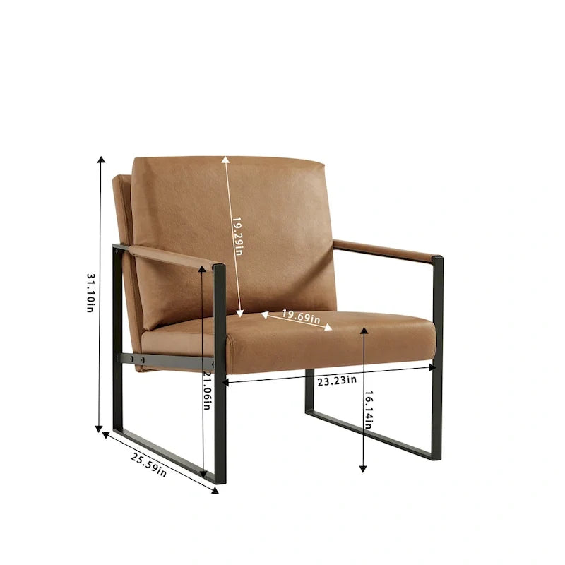 Faux Leather Accent Arm Chair