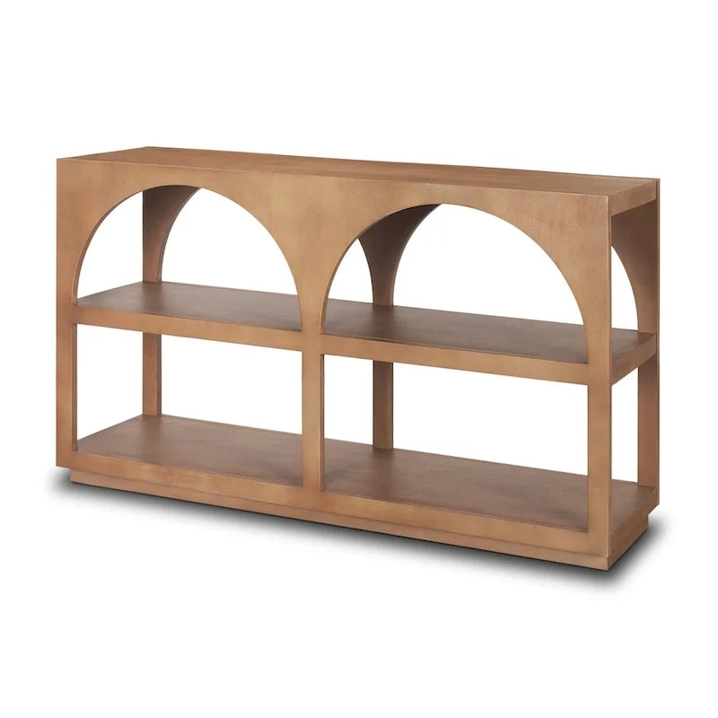 Bela Medium Brown Solid Wood Arched Console Table (54)