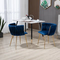 Modern Glam Velvet Dining Side Chair Set of 2 with Gold Metal Frame