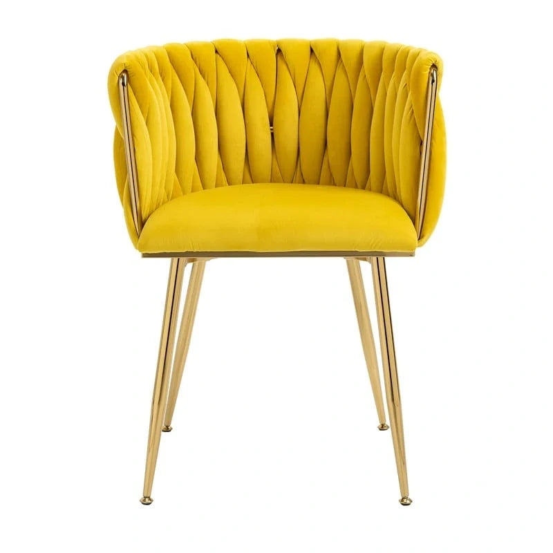 Modern Glam Velvet Dining Side Chair Set of 2 with Gold Metal Frame