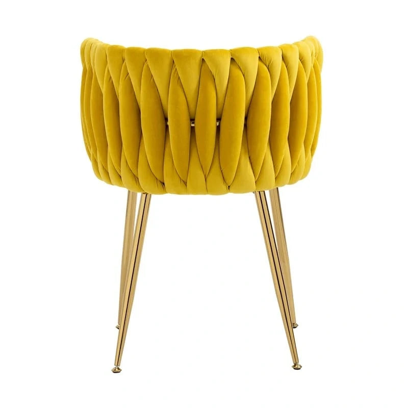 Modern Glam Velvet Dining Side Chair Set of 2 with Gold Metal Frame