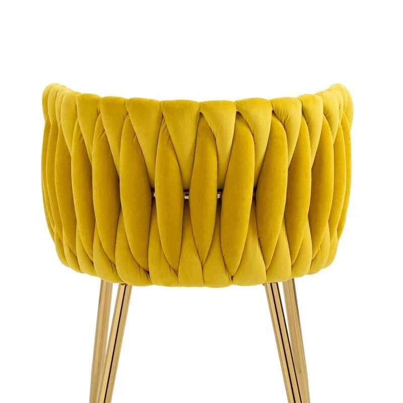 Modern Glam Velvet Dining Side Chair Set of 2 with Gold Metal Frame