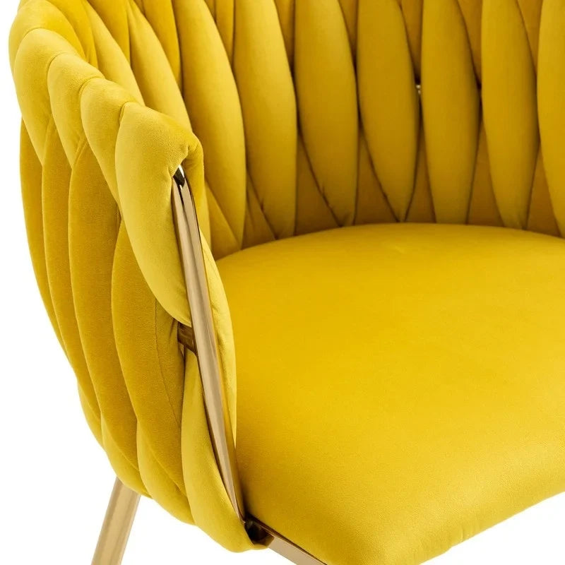 Modern Glam Velvet Dining Side Chair Set of 2 with Gold Metal Frame