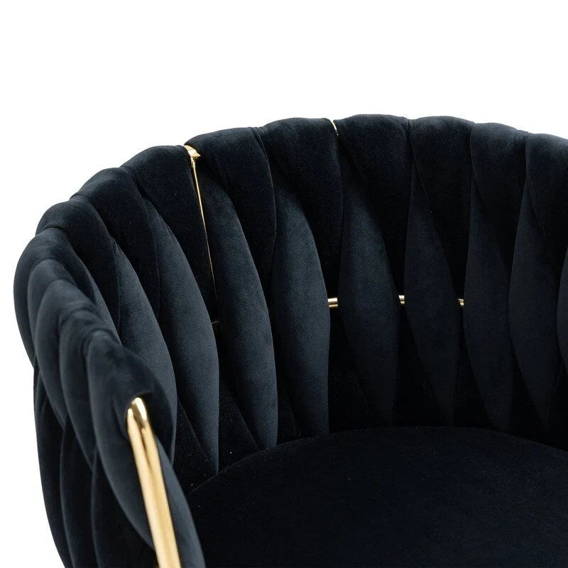 Modern Glam Velvet Dining Side Chair Set of 2 with Gold Metal Frame