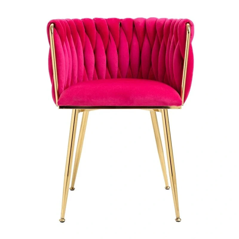 Modern Glam Velvet Dining Side Chair Set of 2 with Gold Metal Frame