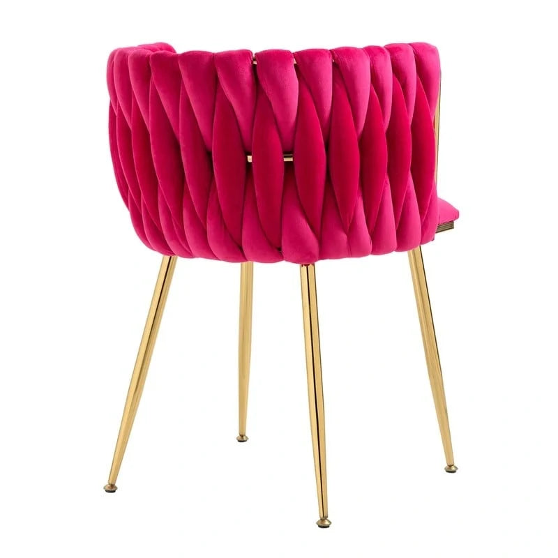 Modern Glam Velvet Dining Side Chair Set of 2 with Gold Metal Frame