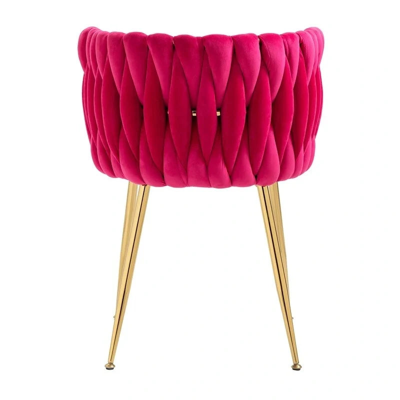 Modern Glam Velvet Dining Side Chair Set of 2 with Gold Metal Frame