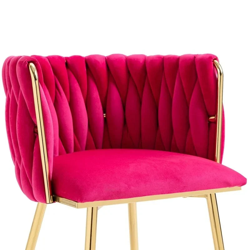 Modern Glam Velvet Dining Side Chair Set of 2 with Gold Metal Frame
