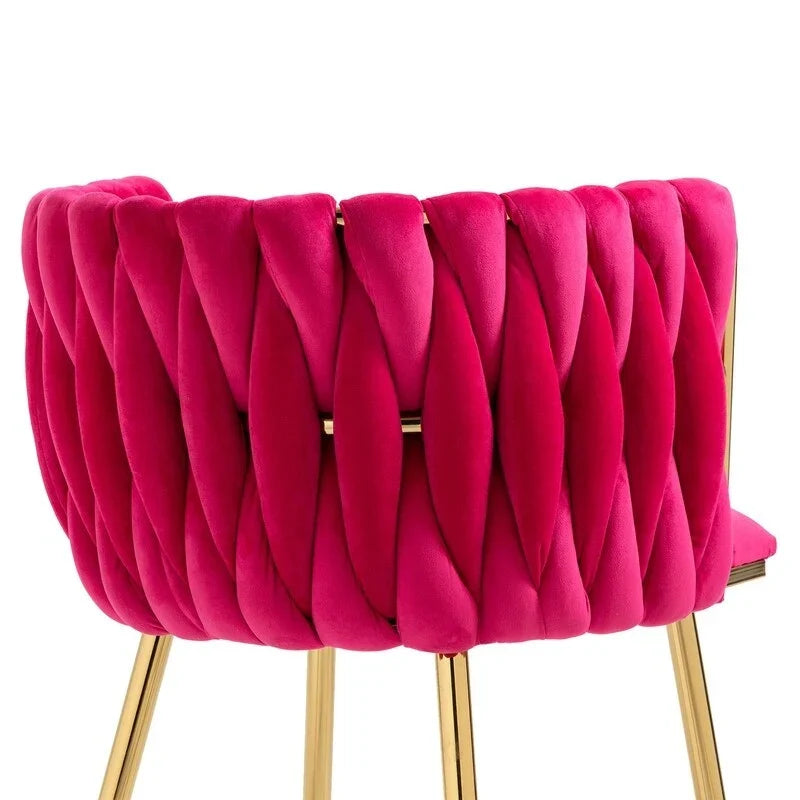 Modern Glam Velvet Dining Side Chair Set of 2 with Gold Metal Frame