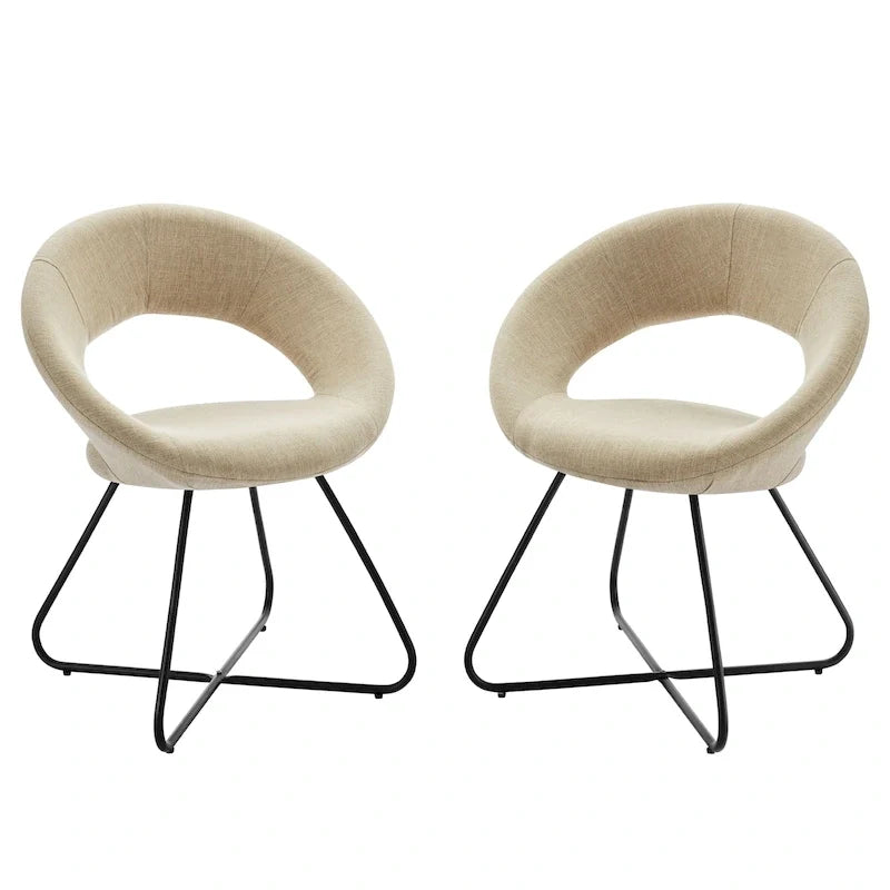 Upholstered Fabric Dining Chair Set of 2