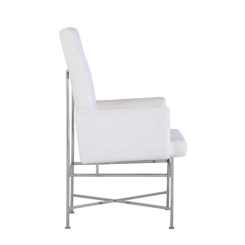 Contemporary Arm Chair with Steel Frame, Set of 2