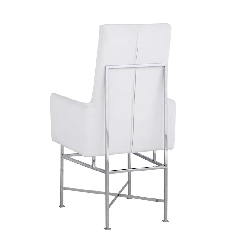 Contemporary Arm Chair with Steel Frame, Set of 2