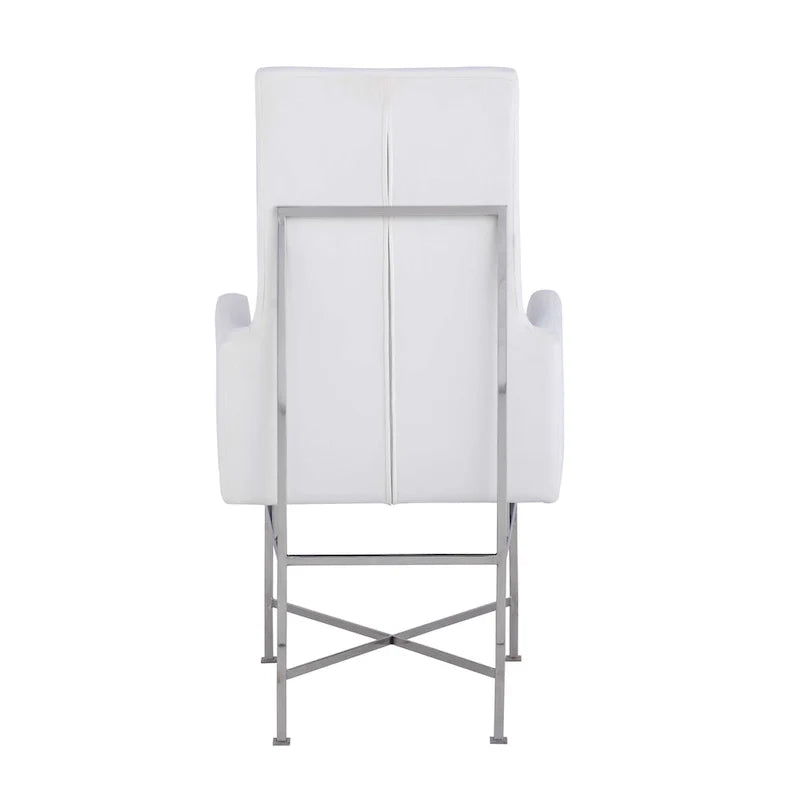 Contemporary Arm Chair with Steel Frame, Set of 2