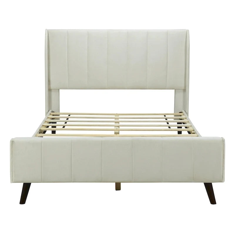 Letto a piattaforma imbottito, matrimoniale, in velluto