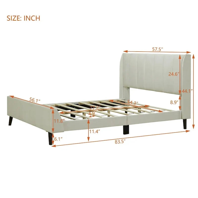 Letto a piattaforma imbottito, matrimoniale, in velluto