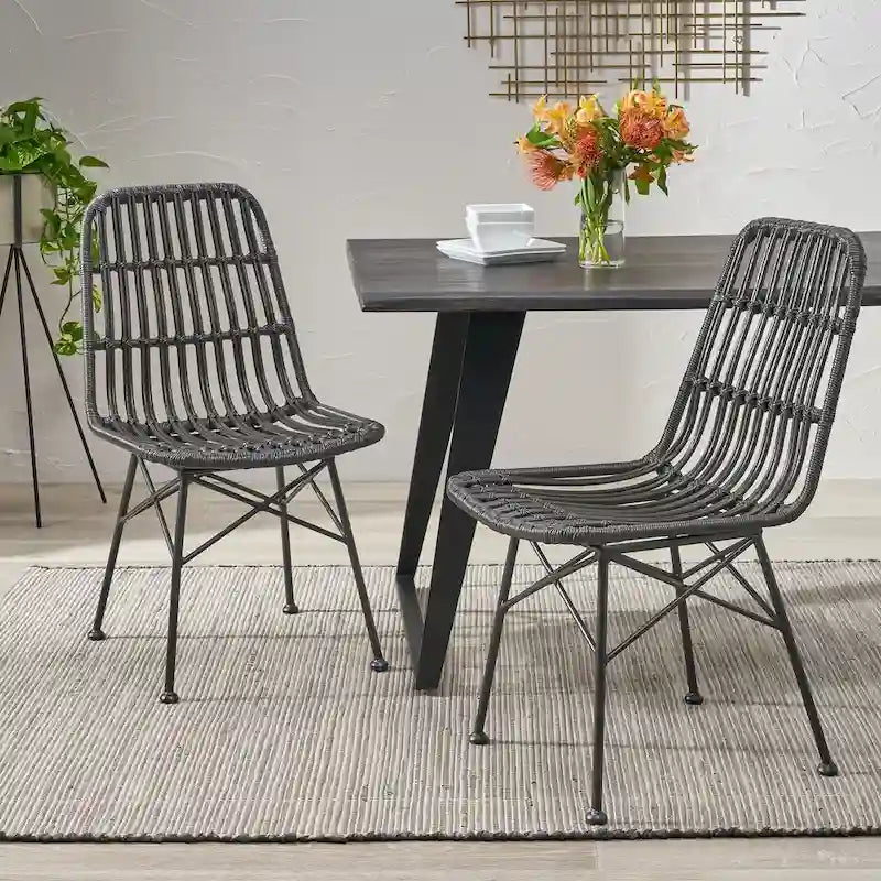 Assisi Wicker Dining Chairs (Set of 2) by Christopher Knight Home
