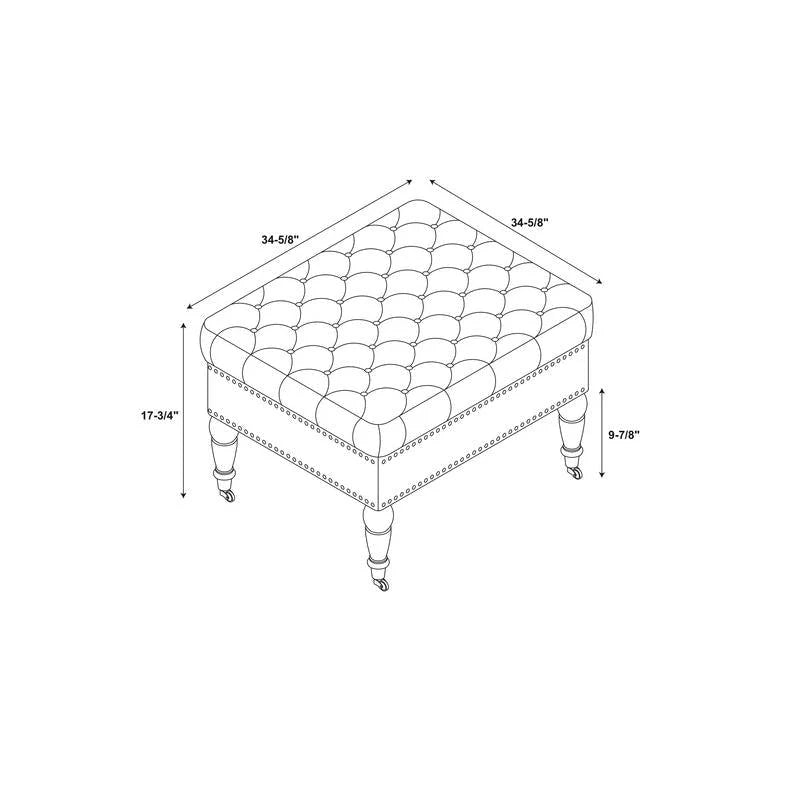 Velvet Square Tufted Ottoman