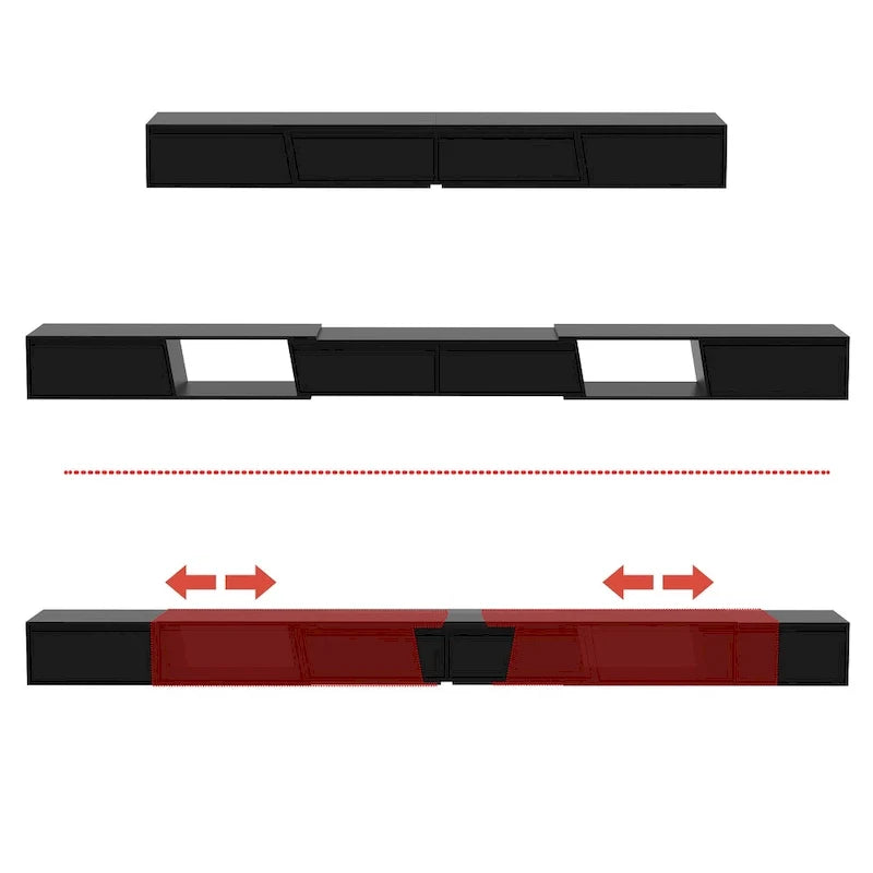 TV Stand Modern Extendable TV Stand in Stretch for TVs up to 120