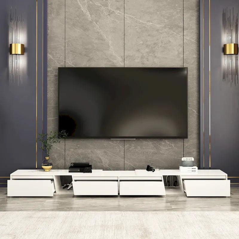 TV Stand Modern Extendable TV Stand in Stretch for TVs up to 120
