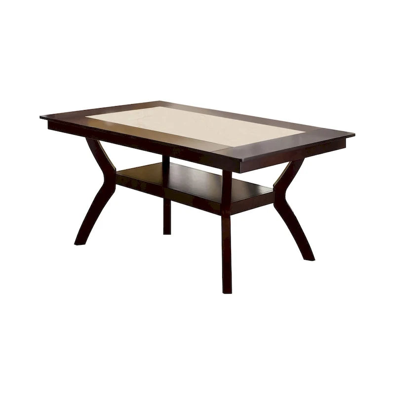 64-inch Wood Dining Table with Shelf