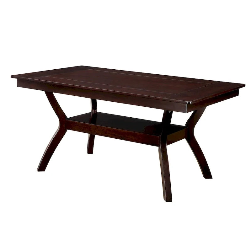 64-inch Wood Dining Table with Shelf