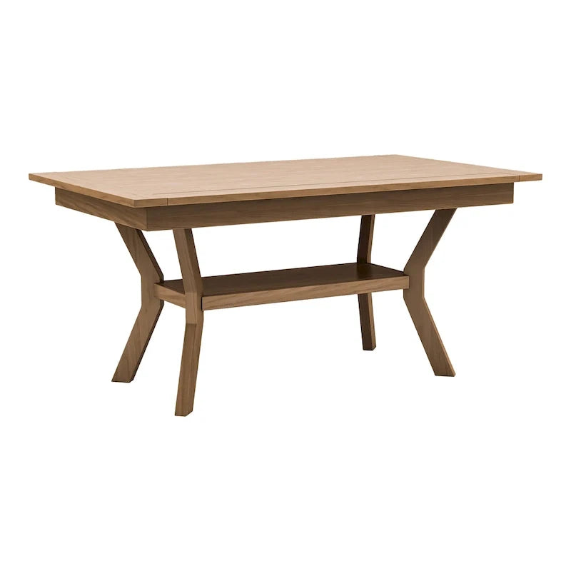 64-inch Wood Dining Table with Shelf