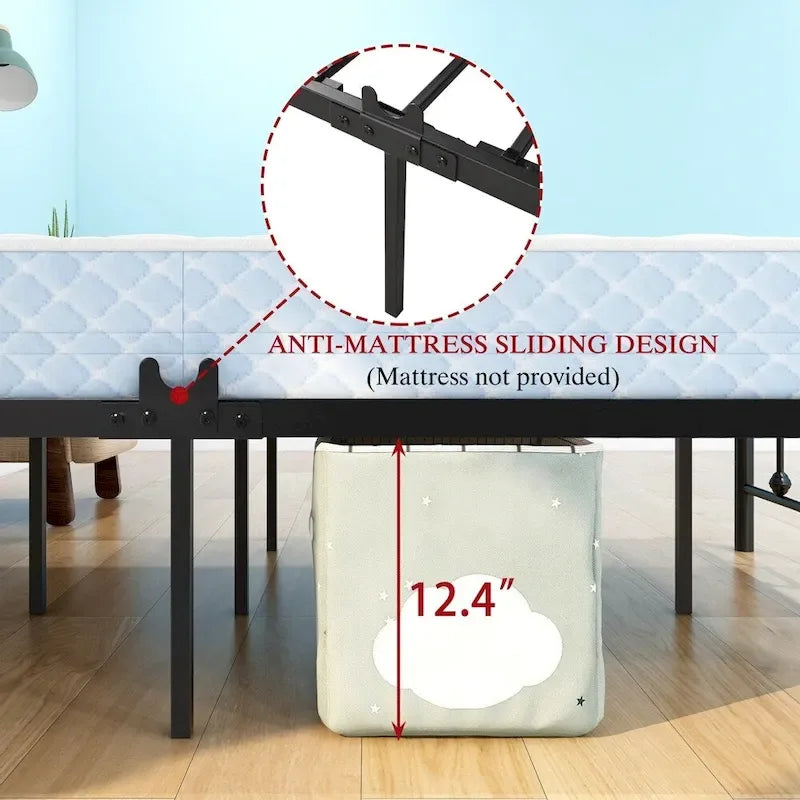 Metalowa rama łóżka w stylowym wzornictwie