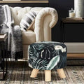 Modern Round Ottoman Foot Rest Footstool Velvet Fabric Padded