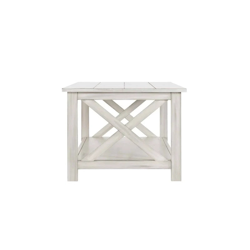 Antique White Wood Coffee Table