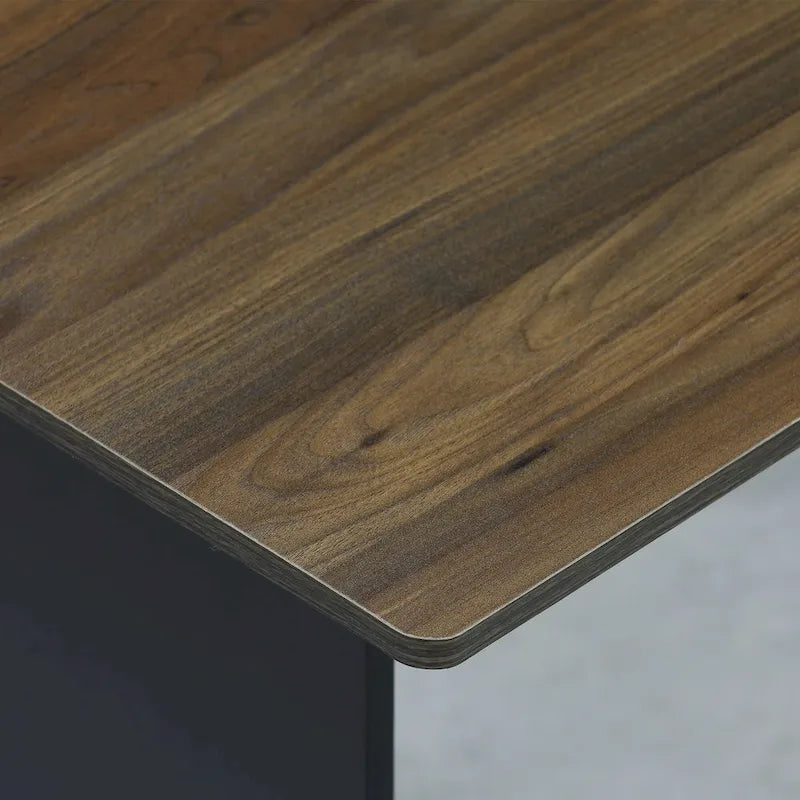 Scrivania compatta moderna in legno con ripiani