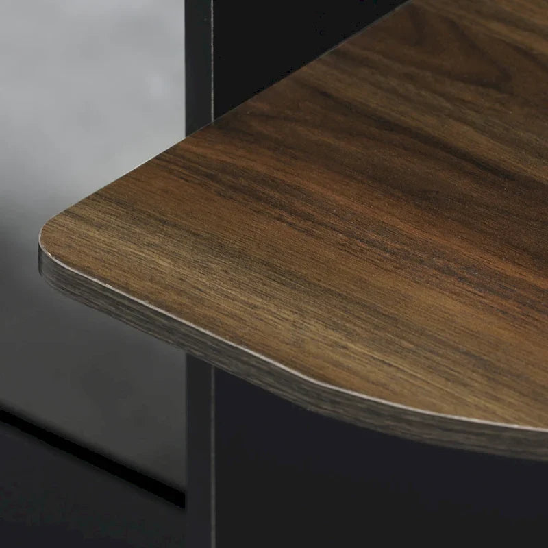 Scrivania compatta moderna in legno con ripiani