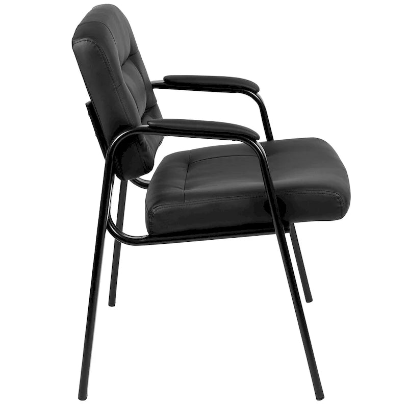 Upholstered Tufted Executive Reception Chair - Black