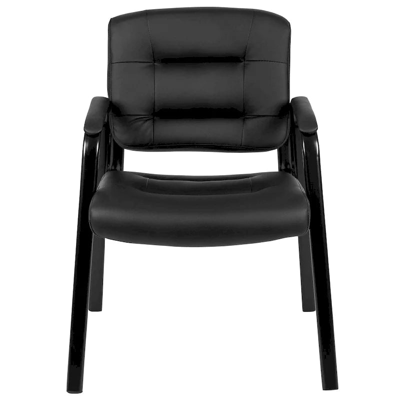 Upholstered Tufted Executive Reception Chair - Black