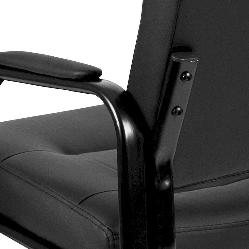 Upholstered Tufted Executive Reception Chair - Black