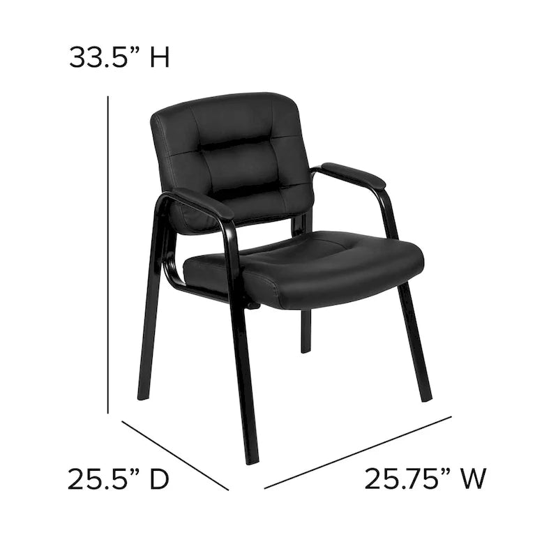 Upholstered Tufted Executive Reception Chair - Black