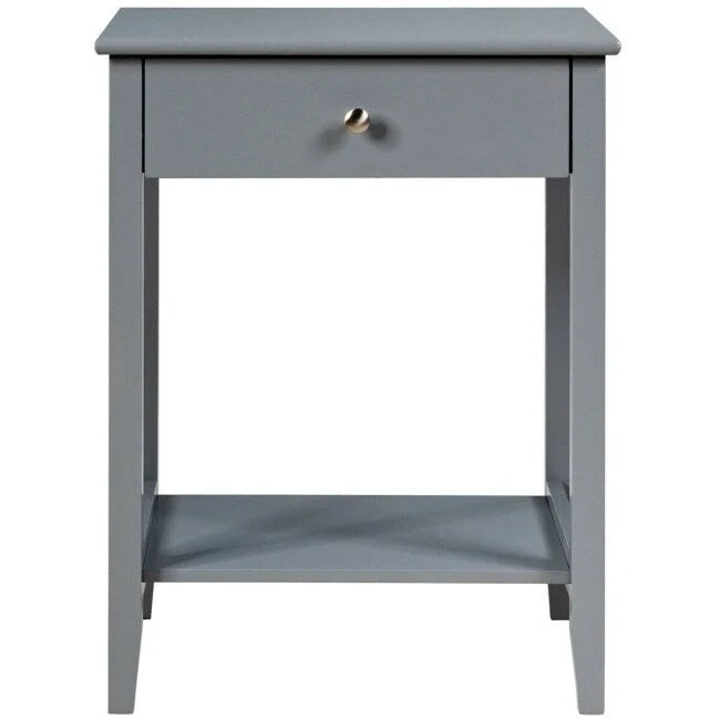 Comodino in legno, tavolino laterale contenitore ed espositore