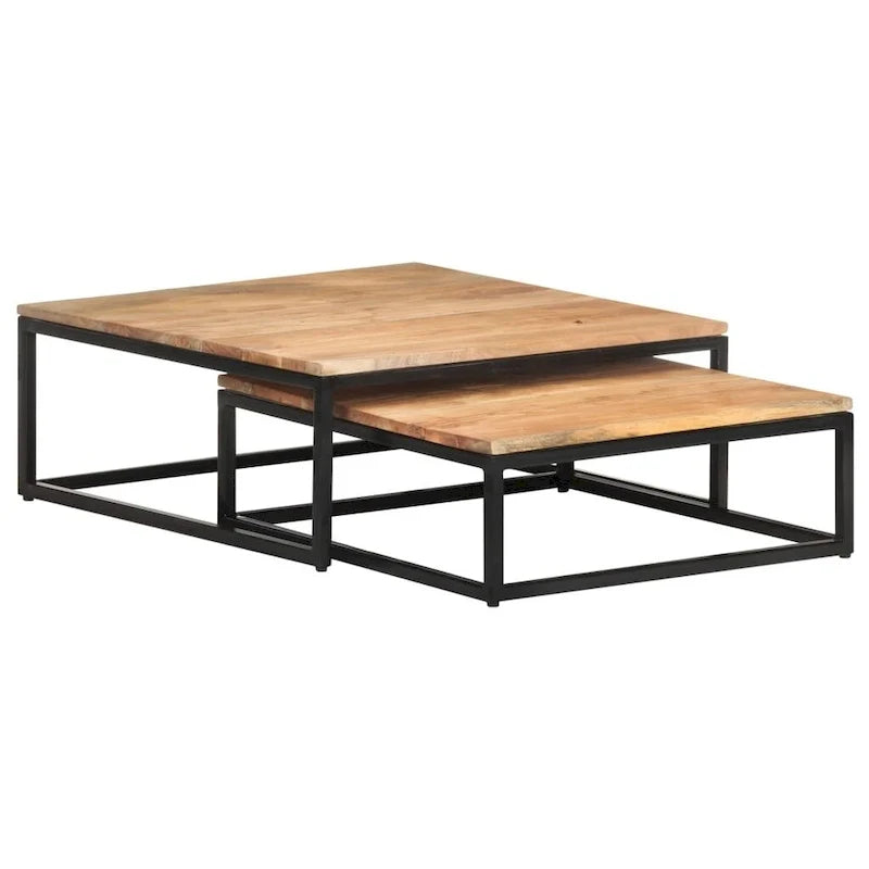 Nesting Coffee Tables 2 pcs Solid Acacia Wood
