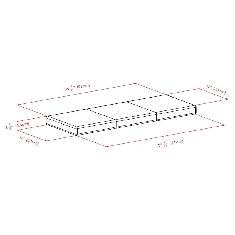 2-Pc Storage Bench with Seat Cushion, Espresso - 37.5W x 13.5D x 20.87H