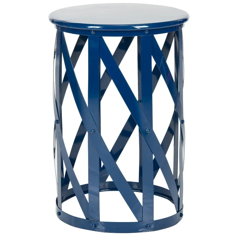 Grey Lattice Iron Stool - 14 x 14 x 20.7 - 14Wx14Dx20H