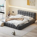 Letto a piattaforma imbottito con tessuto spesso