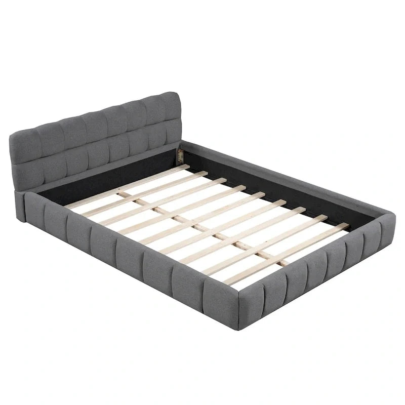 Letto a piattaforma imbottito con tessuto spesso