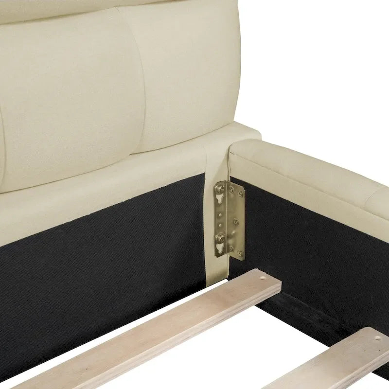 Letto a piattaforma imbottito con tessuto spesso