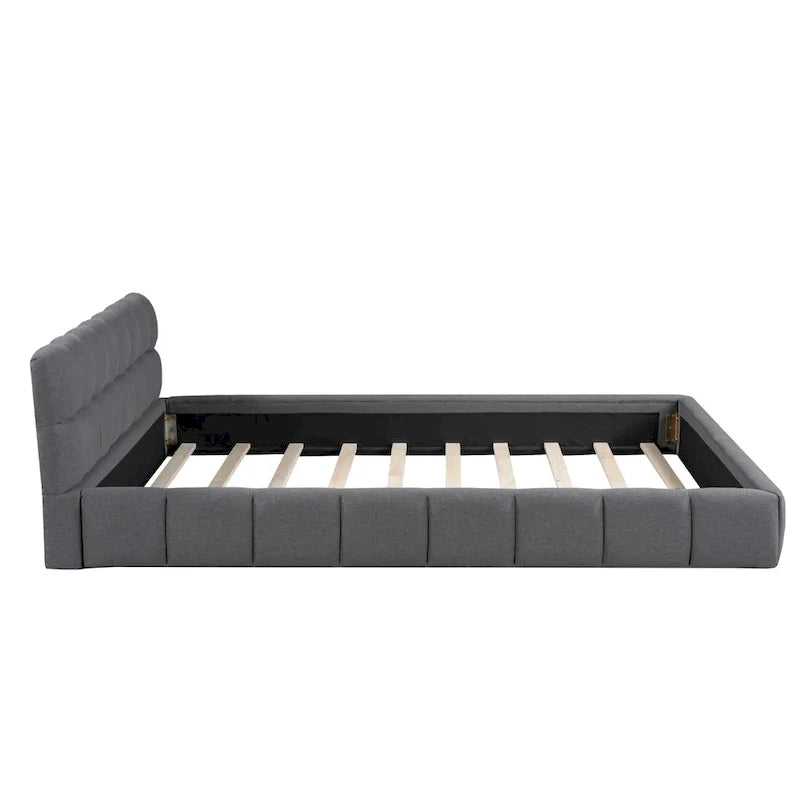 Letto a piattaforma imbottito con tessuto spesso