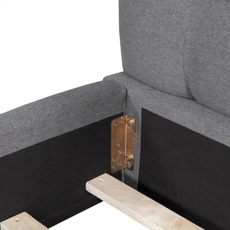 Letto a piattaforma imbottito con tessuto spesso