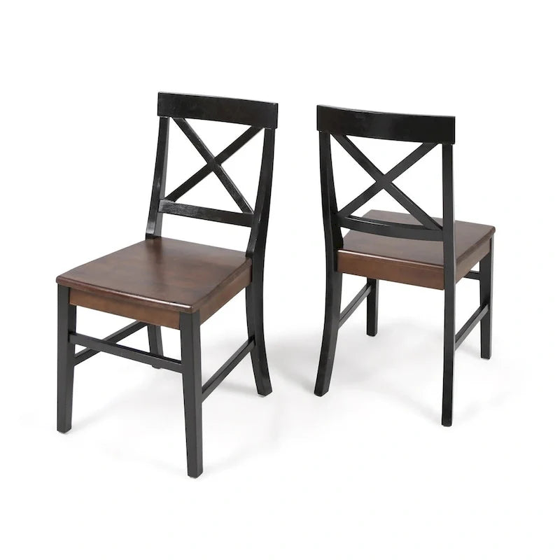 Roshan Farmhouse Acacia Wood Dining Chairs set of 2